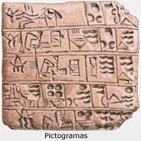 escrita cuneiforme em placas de argila cozida